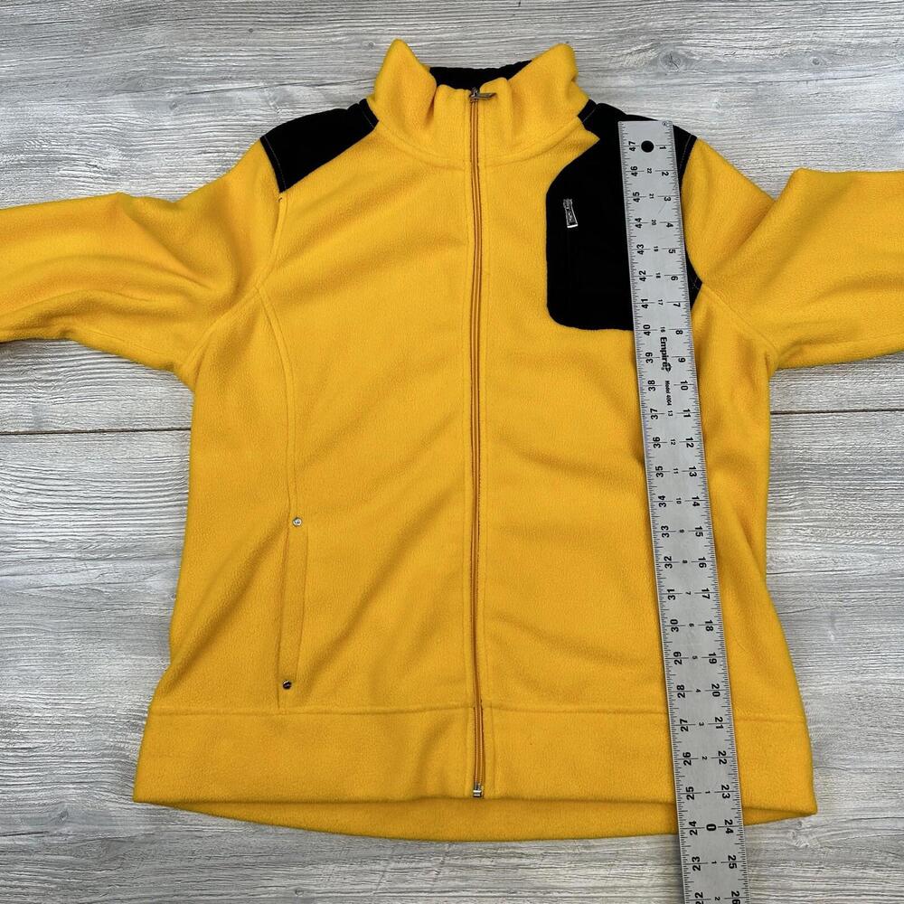 Ralph Lauren LRL Jacket Womens Large Yellow Black Fleece Midweight Morning Jog - Picture 5 of 7